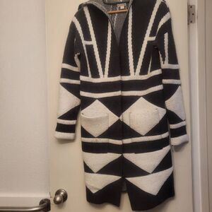 Merona Southwestern Cowgirl Super-soft Thick Hooded Comfy Cozy Cardigan Jacket:S
